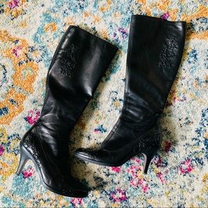 Dries Van Noten Black Leather Boots